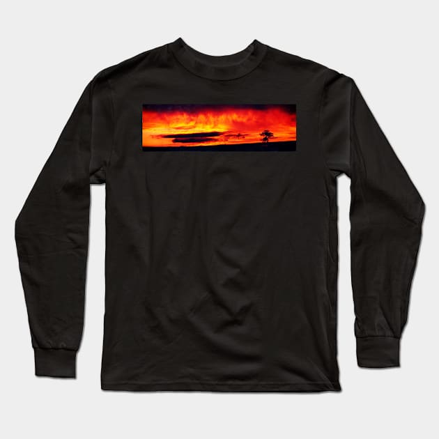 Sky on fire Long Sleeve T-Shirt by rozmcq